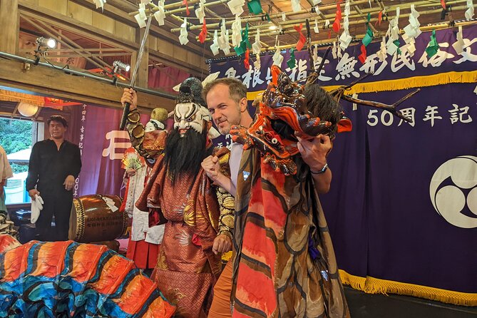 Iwami Kagura Viewing and Mini-experience - Audience Participation and Interaction