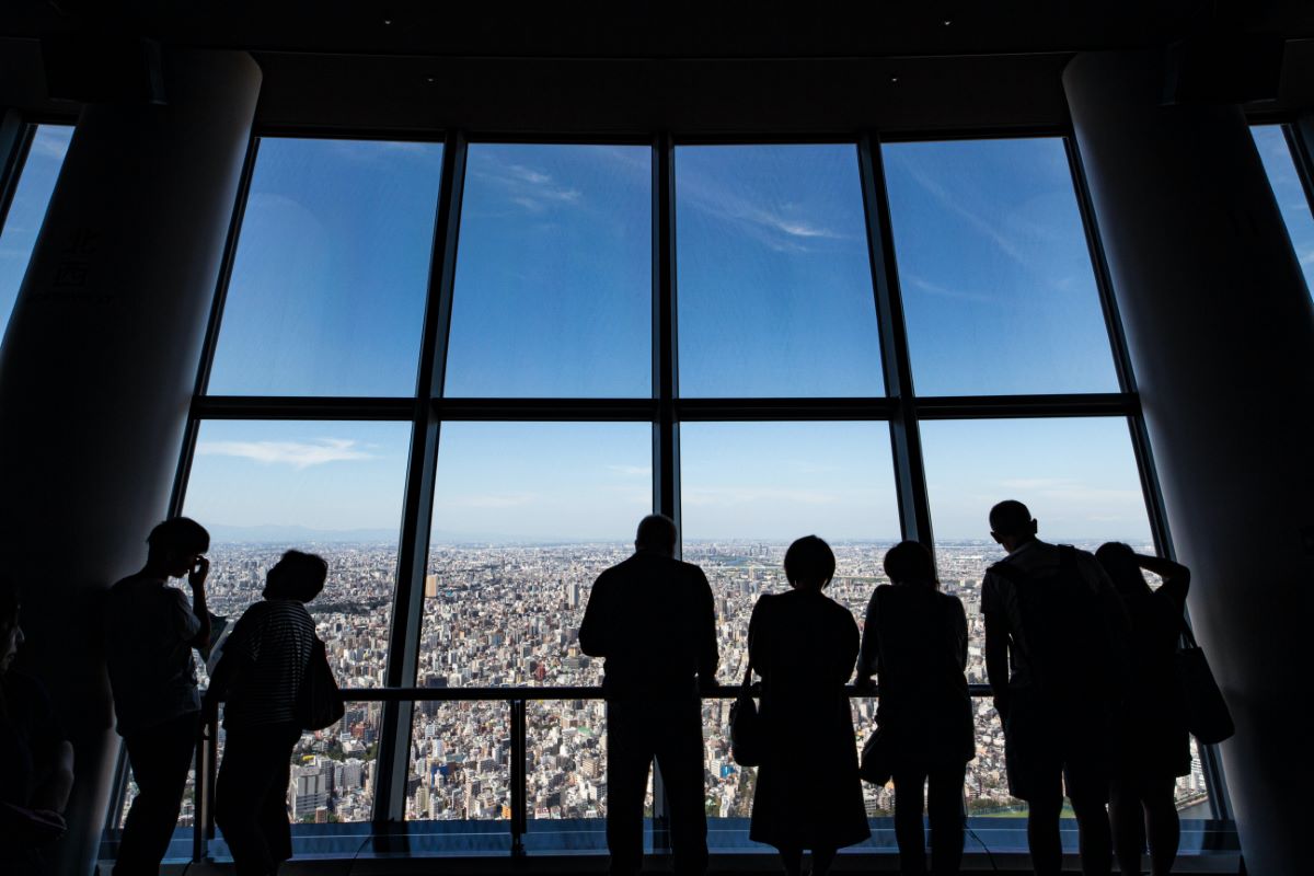One of the two observation decks at the Tokyo Skytree